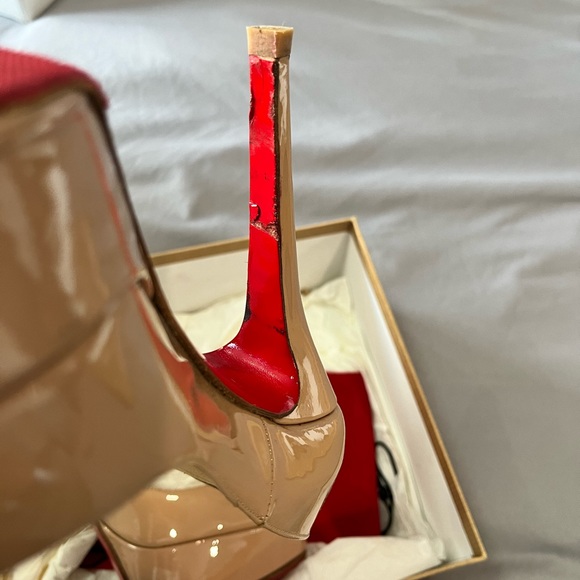 Christian Louboutin Banane 140 mm nude platform heels size 37.5 - Picture 5 of 8